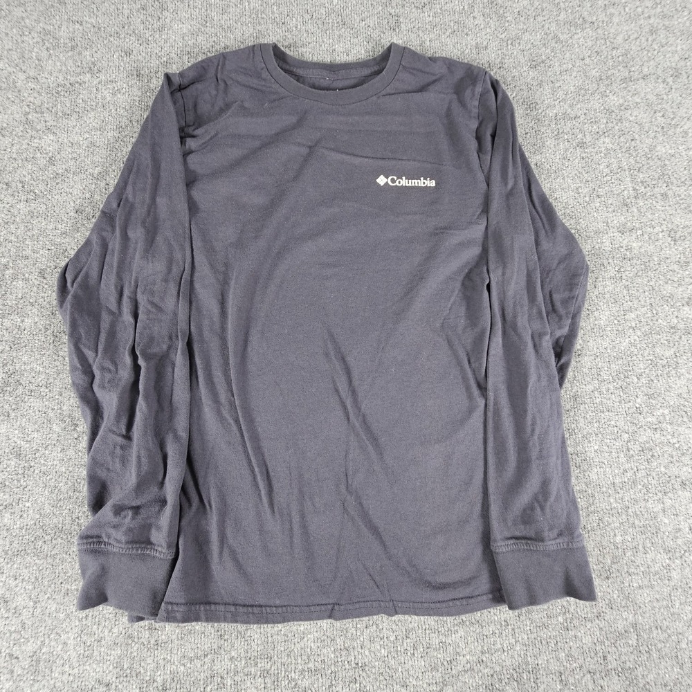Columbia Shirt‎ Mens Medium Black Long Sleeve Outdoor Hiking Mountain Graphic